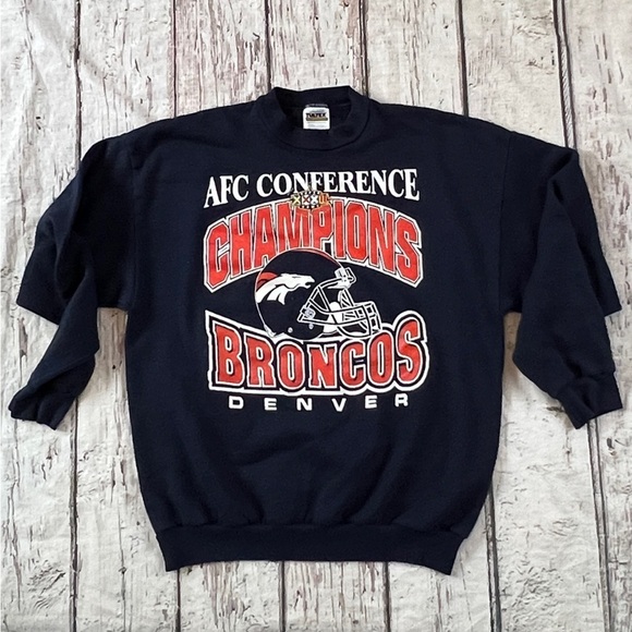 Denver Broncos Super Bowl XXXII NFL Football 1990s Crewneck Pullover Sweatshirt - Picture 1 of 4